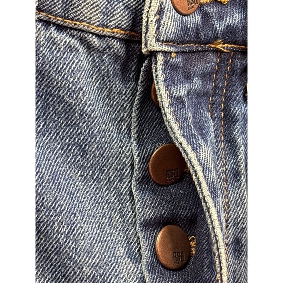 RSQ Womens Boyfriend Distressed Jeans Size 1/25 Blue Denim Button Fly Cropped - Picture 6 of 8